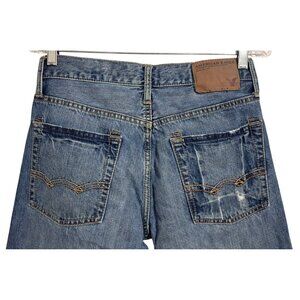 American Eagle Distressed Jeans Mens Size 28/30 Bootcut Blue Denim Y2K